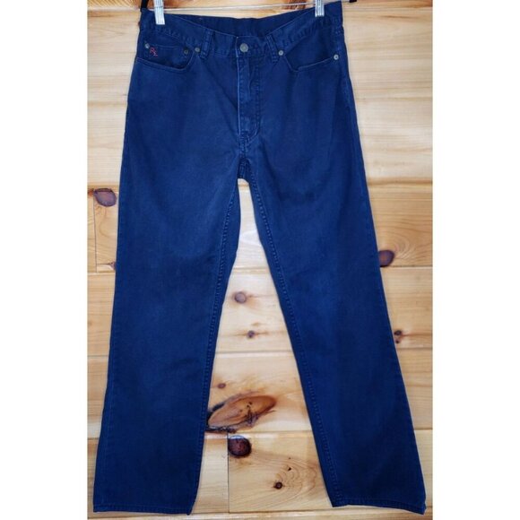 Vintage Ralph Lauren Mens 32x30 Faded 650 Straight Leg Dungaree Pants Navy Blue - Picture 15 of 16